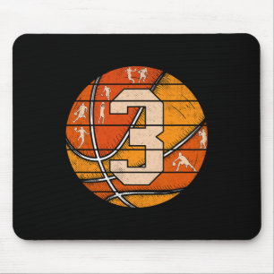 Mousepad Bysketbyll Número 3 Jersey Love Bysketbyll Player