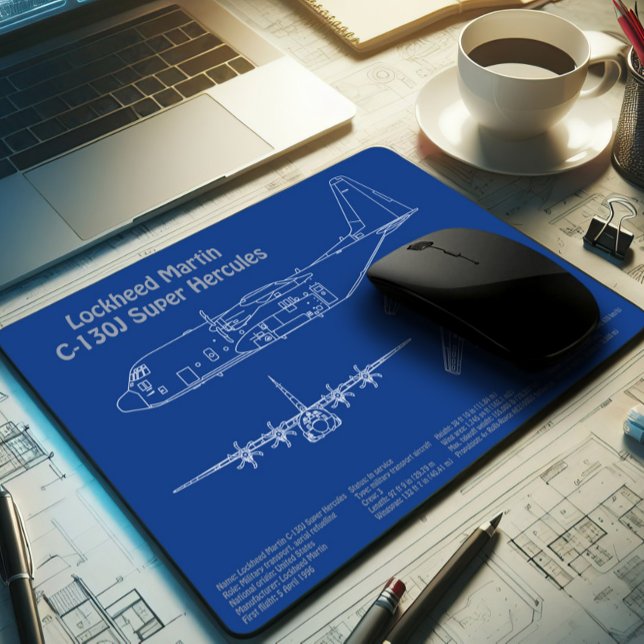 Mousepad C-130 Hércules - Planos de avião para Blueprint AD (Criador carregado)