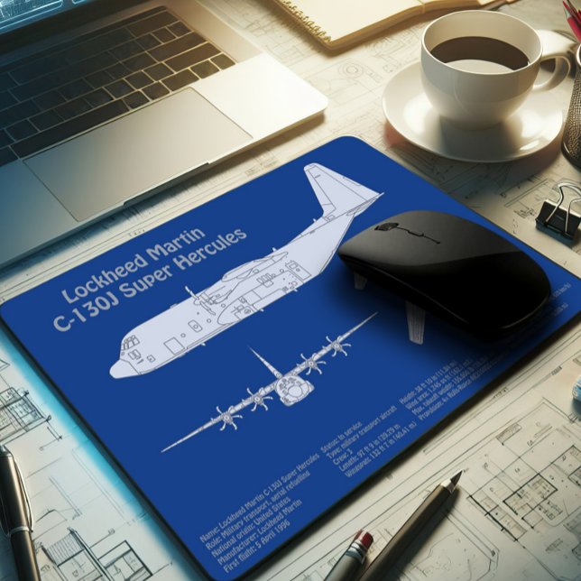 Mousepad C-130 Hércules - Planos de Impressão Blueprint de  (Criador carregado)
