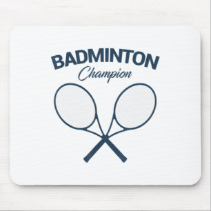 Mousepad C Campeão de Badminton I Raquete I Peteca I Badmin