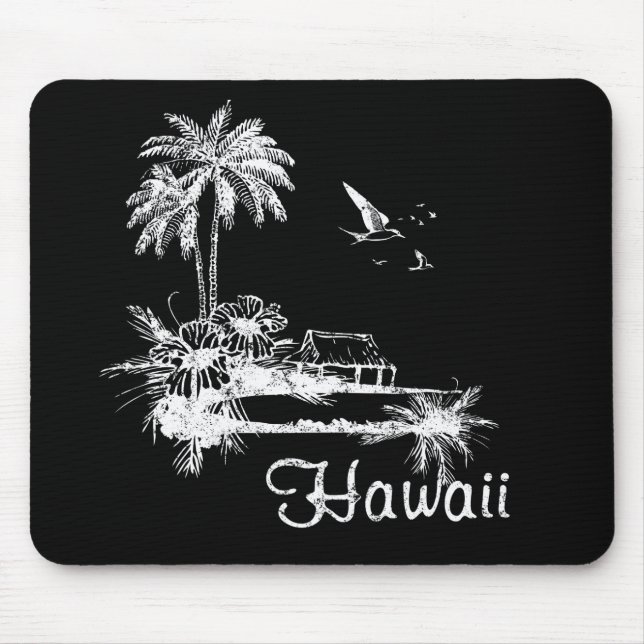 Mousepad Cabana da praia de Havaí (Frente)