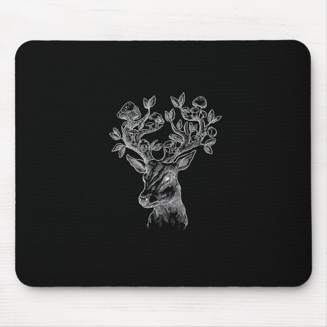 Mousepad Cabana de Cogumelo de Chifre de Veado  Goblincore  (Frente)