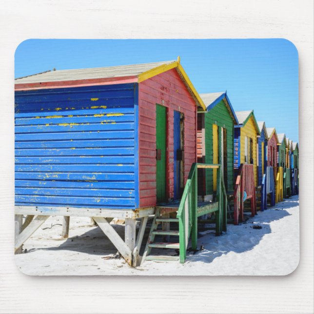 Mousepad Cabanas coloridas da praia (Frente)