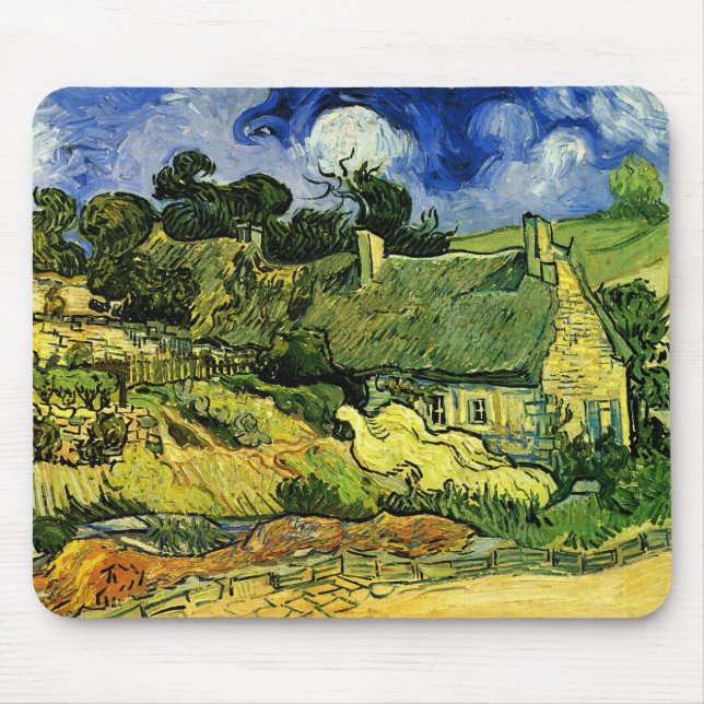 Mousepad Cabanas de Colmo, Cordeville por Vincent van Gogh (Frente)