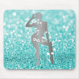 Mousepad Cabaret Musical Dance Girl Tiffany Turquoise White