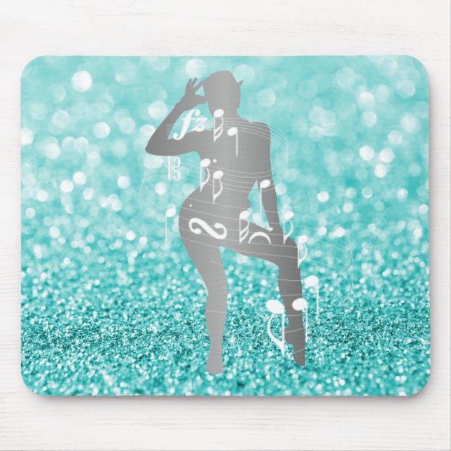 Mousepad Cabaret Musical Dance Girl Tiffany Turquoise White (Frente)