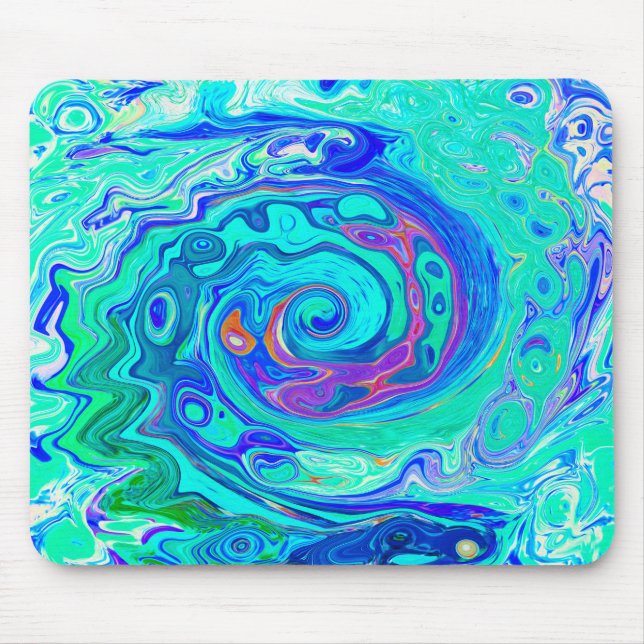 Mousepad Cabeça de Abstrato do Oceano Azul e Líquido Verde (Frente)