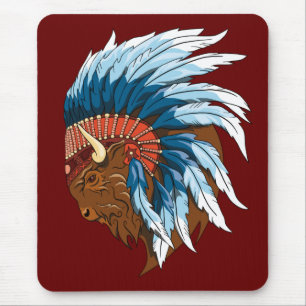 Mousepad Cabeça de Buffalo com Endereço Indígena