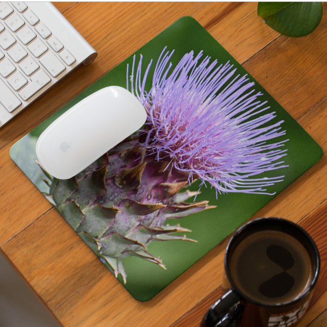 Mousepad Cabeça de Cardo de Alcachofra Roxa Floral (In Situ)
