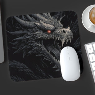 Mousepad Cabeça de Dragão Gótico Personalizada