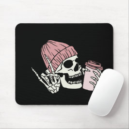 Mousepad Cabeça de esqueleto com Boné num