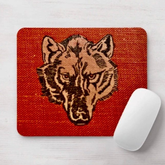 Mousepad Cabeça de Lobo em Vermelho  (Criador carregado)