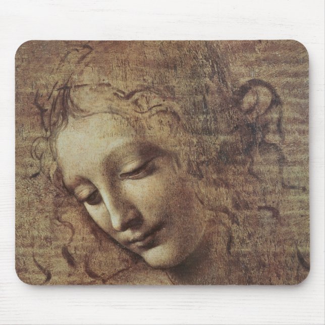 Mousepad Cabeça de uma jovem mulher com cabelo Tousled ou, (Frente)