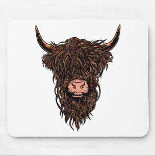 Mousepad Cabeça de Vaca das Terras Altas Engraçada