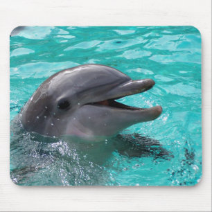 Mousepad Cabeça do golfinho na água de água-marinha