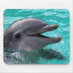 Mousepad Cabeça do golfinho na água de água-marinha