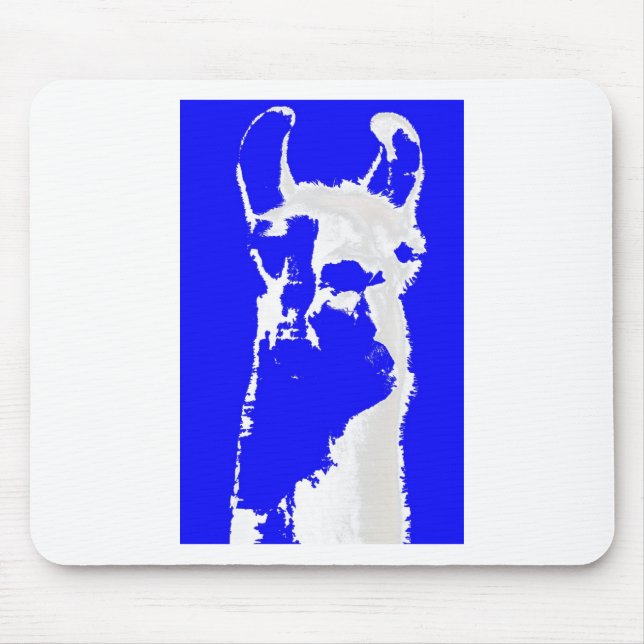 Mousepad cabeça do lama no azul marinho (Frente)