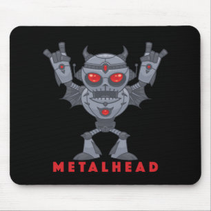 Mousepad Cabeça Metálica - Diabo Robô Metálico Pesado - Com