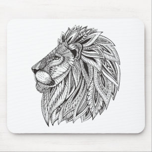 Mousepad Cabeça modelada étnica do leão
