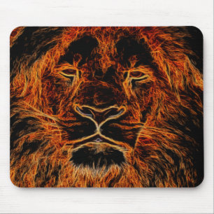 Mousepad Cabeça preta e alaranjada do leão dos grafites