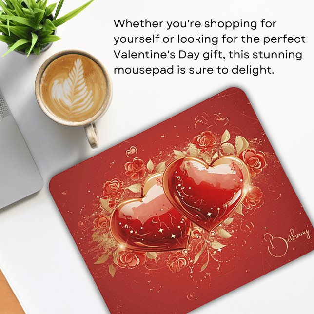 Mousepad Cabeçalho 3-D Personalizado Vermelho e Dourado Des (Criador carregado)