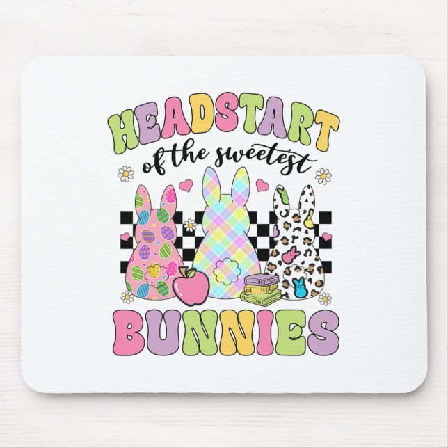 Mousepad Cabeçalho De Groovy Dos Bunnies Mais Doces Leopard (Frente)