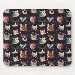 Mousepad Cabeças de Gato no Exterior Padrão de Galáxias 