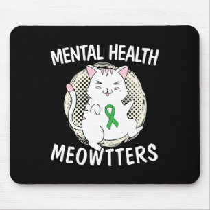 Mousepad Cabeças De Saúde Mental Cat Lover Fim Do Estigma S