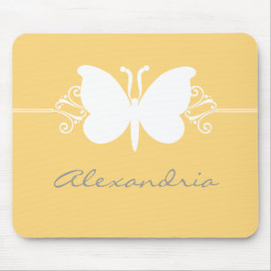 Mousepad Cabeçote de Borboletas Amarelas Suaves