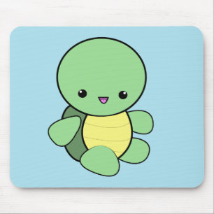 Mousepad Cabeleira verde de tartaruga Kawaii