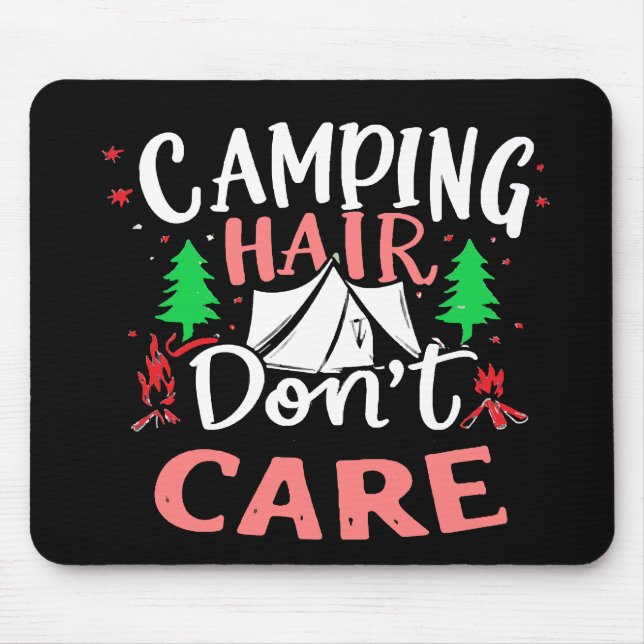 Mousepad Cabelo de Acampamento Não Liga Engraçado (Frente)