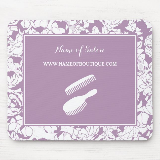 Mousepad Cabelo Floral Roxo Moderno e Beleza Boutique (Frente)