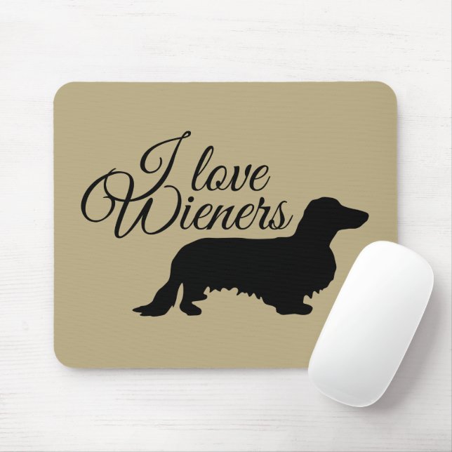 Mousepad Cabelo Longo Dachshund - Silhouette 1 (Com mouse)