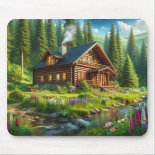 Mousepad Cabina, canas e flores das florestas