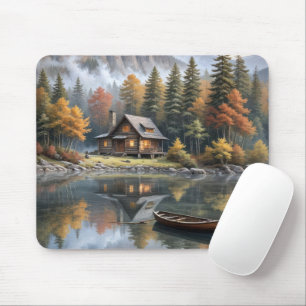 Mousepad Cabina De Cadeias Rústicas Nas Montanhas