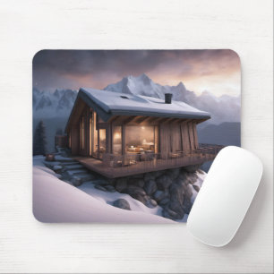 Mousepad Cabina em um morro de montanha