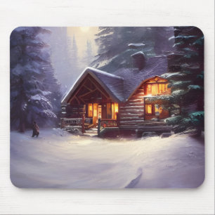 Mousepad Cabina Rústica Mística Entre O Evergreen