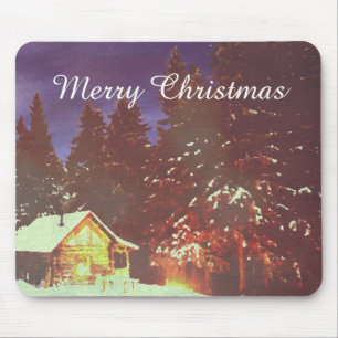 Mousepad Cabine Encantada de Natal Aconchegante