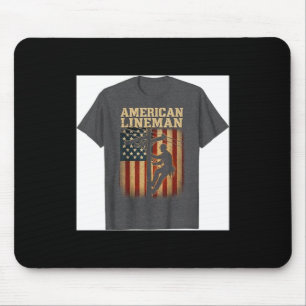 Mousepad Cabo Elétrico Retro Lineman Bandeira Americana