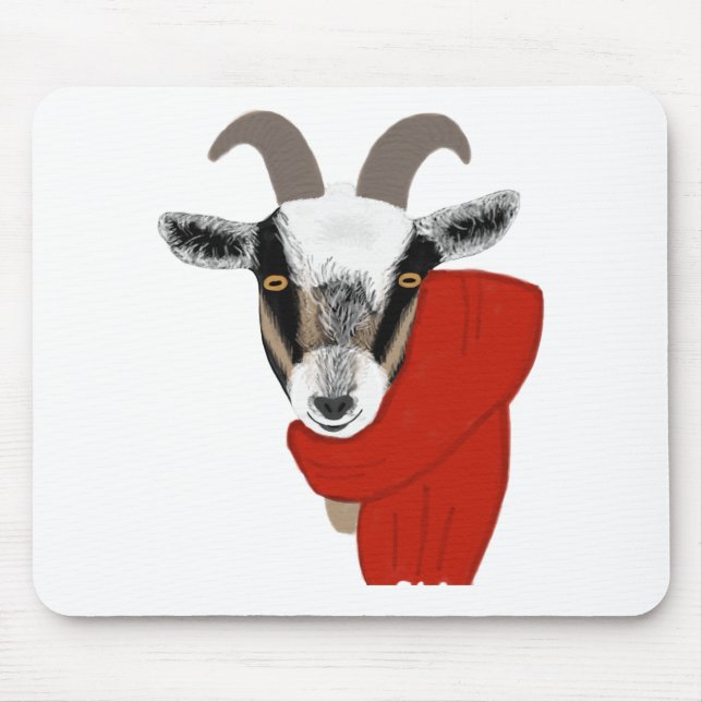 Mousepad Cabra bonito que veste um lenço (Frente)