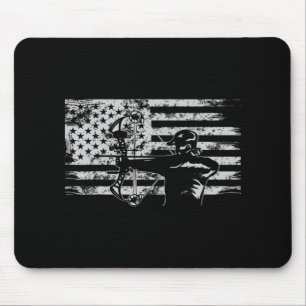 Mousepad Caça a Archer American Flag Bowhunting Hunter Me