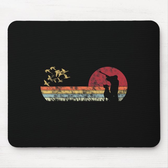 Mousepad Caça A Patos Voadores Com Estilo De Retro Cão (Frente)