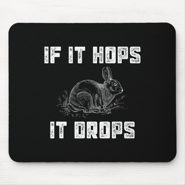 Mousepad Caça ao Coelho Engraçado - Presente de Caçador Sar (Frente)