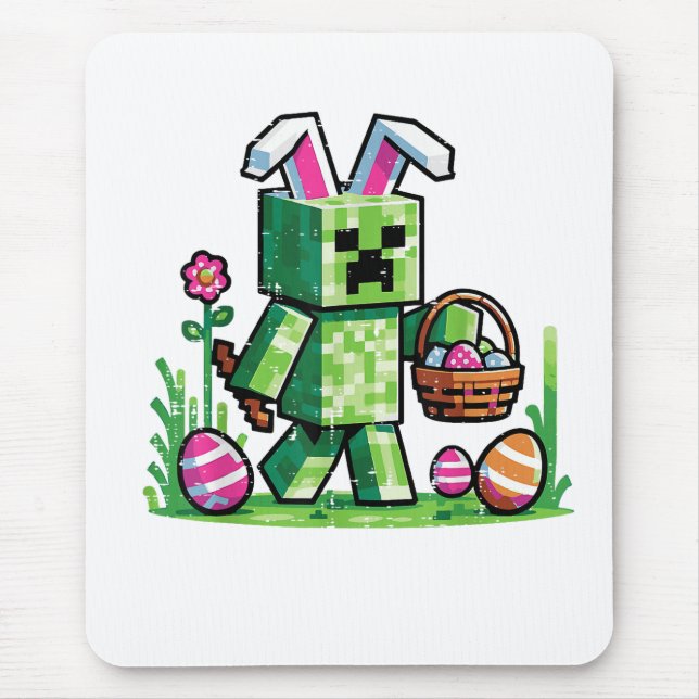 Mousepad Caça ao Ovo de Páscoa do Coelho Pixel Gaming (Frente)