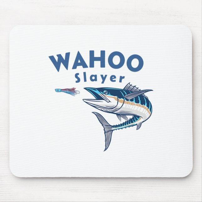 Mousepad Caça ao Wahoo Pesca de Água Salgada Wahoo  (Frente)