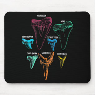 Mousepad Caça aos dentes de tubarão - Presentes de tubar