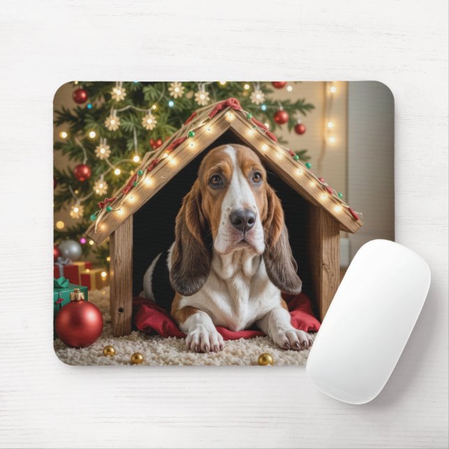 Mousepad Caça de Natal num Cachorro (Com mouse)
