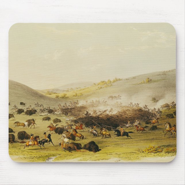 Mousepad Caça do búfalo, bordadura, c.1832 (Frente)