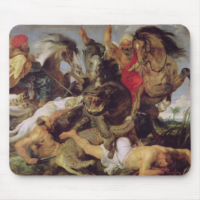 Mousepad Caça do Hippopotamus e do crocodilo, c.1615-16 (Frente)