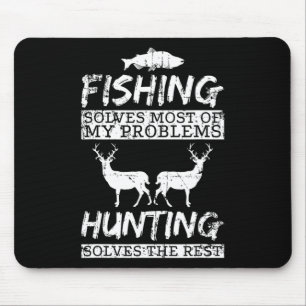 Mousepad Caça Engraçada Pesca Resolve Problema Peixe Veado